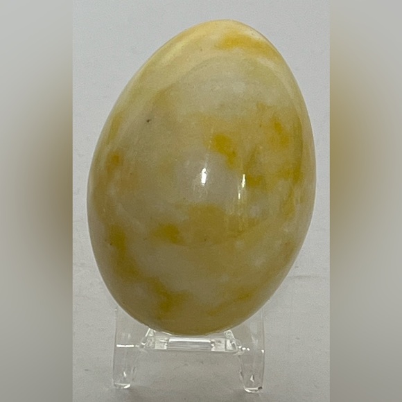 Polished Alabaster Stone 2.5" Pastel Purple Green Yellow Orange Tan Eggs - Picture 2 of 13
